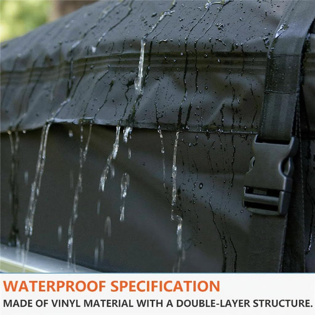 Soft Roof Top Cargo Bag with Anti Slip Mat, Waterproof Car Roof Storage Carrier for Bare Roofs and Roof Racks, Black, 112 x 87 x 44 cm