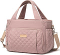 15 L Insulated Lunch Bag with 7 Pockets and Adjustable Strap, Leak Resistant Cooler Tote for Work, Picnics, Travel and Daily Meals, Pink