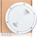 Round Marine Inspection Hatch with Detachable Non Slip Cover, Boat Deck Access Port for Yachts, Kayaks and Storage, White, 15.2 cm