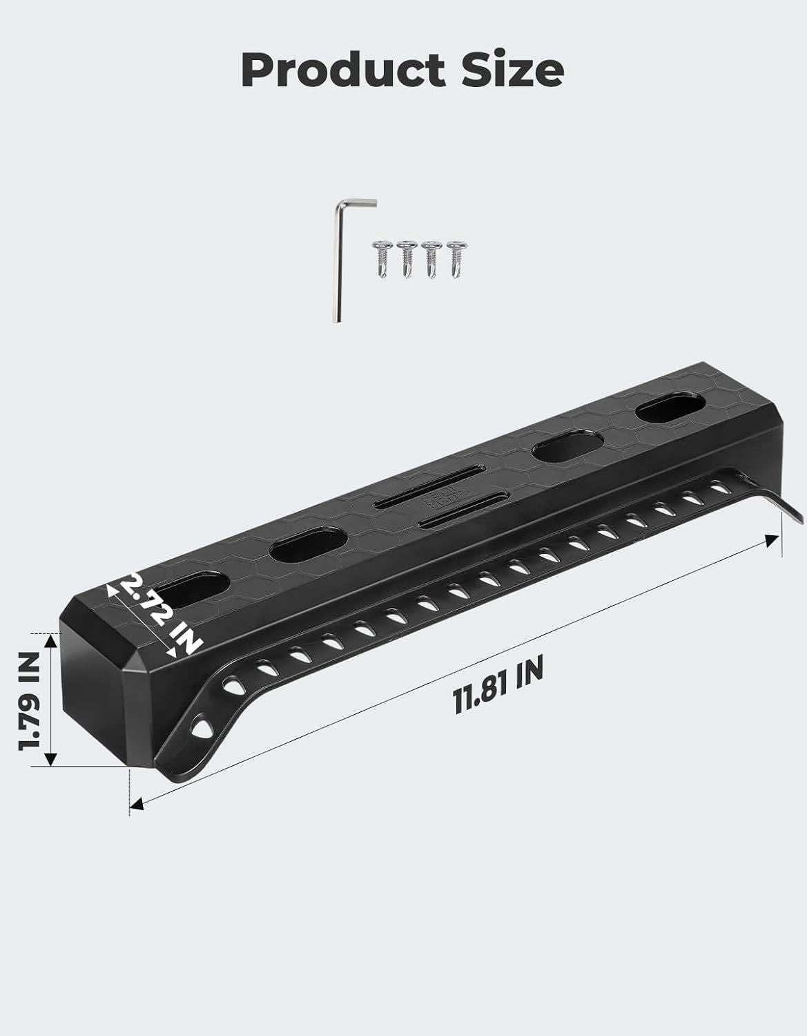 Marine Fishing Tool Holder Rack, Boat Mounted Organiser for Hooks, Knives, Pliers, Bait, Lures and Tackle Storage, Black