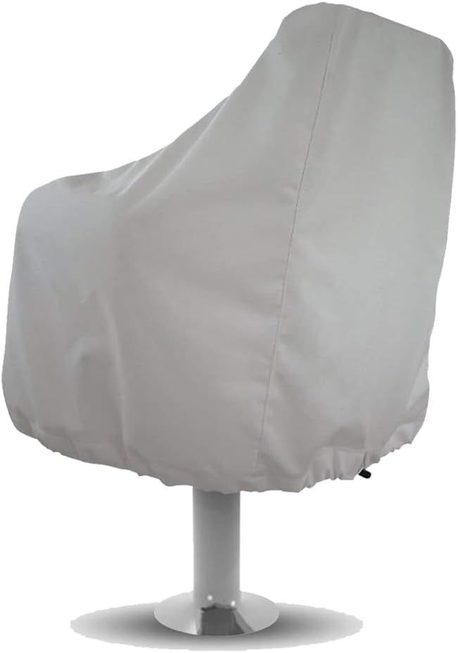 Waterproof Boat Captain Seat Cover, Weather Resistant Protective Cover for Pedestal and Pontoon Helm Chairs, Silver, 65 x 65 x 120 cm