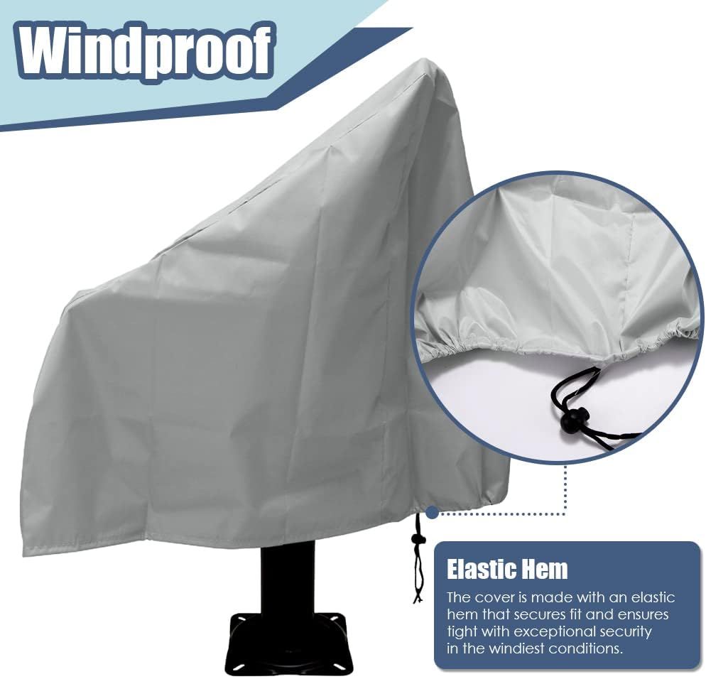 Waterproof Boat Captain Seat Cover, Weather Resistant Protective Cover for Pedestal and Pontoon Helm Chairs, Silver, 65 x 65 x 120 cm
