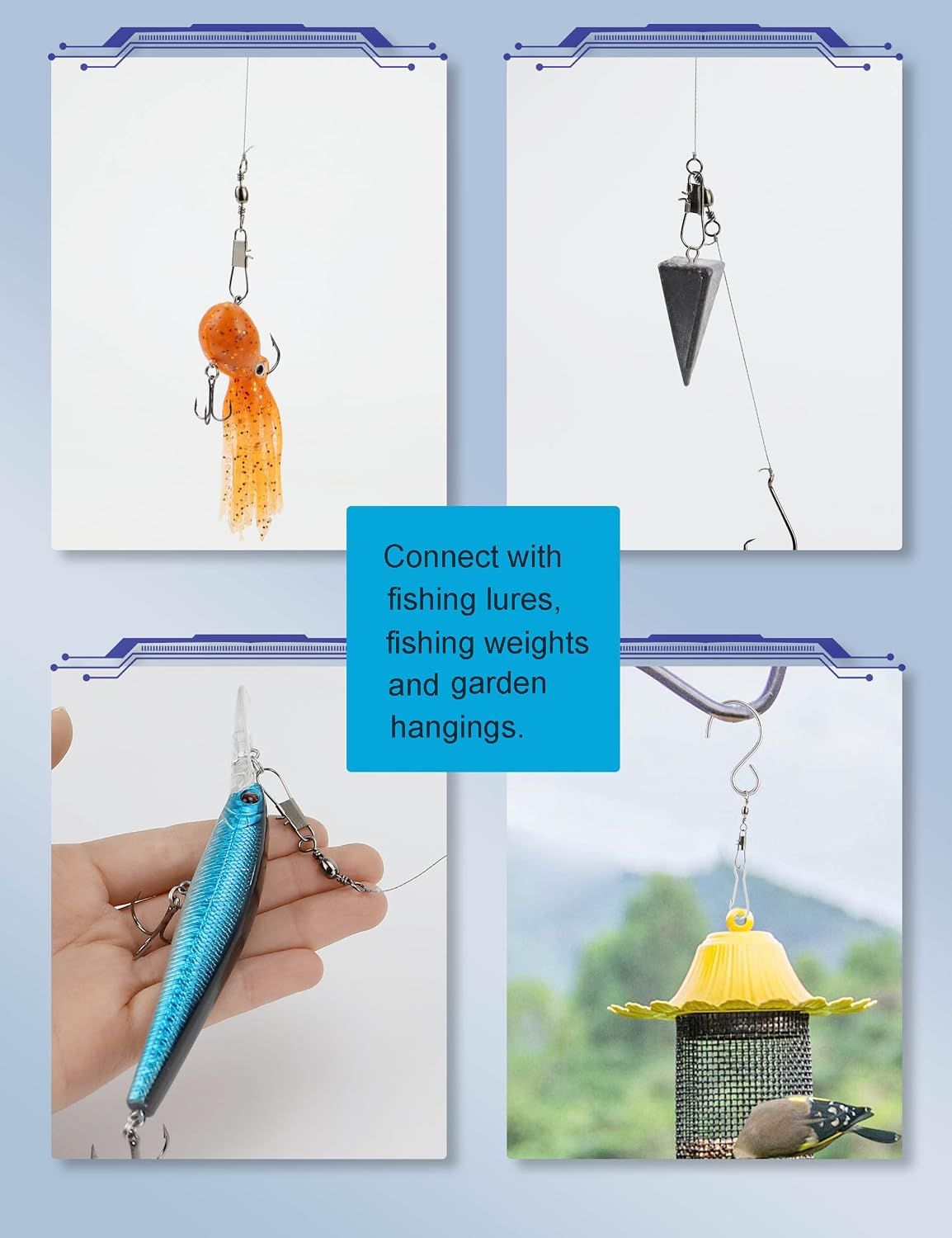 210 Piece Fishing Barrel Swivels with Snaps, Saltwater and Freshwater Snap Connector Set for Quick Lure Changes and Tackle Repairs