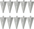 10 Pack Pyramid Fishing Sinkers, 28 g No Roll Triangle Weights for Surf, Beach, Pier and Ocean Saltwater Fishing Tackle