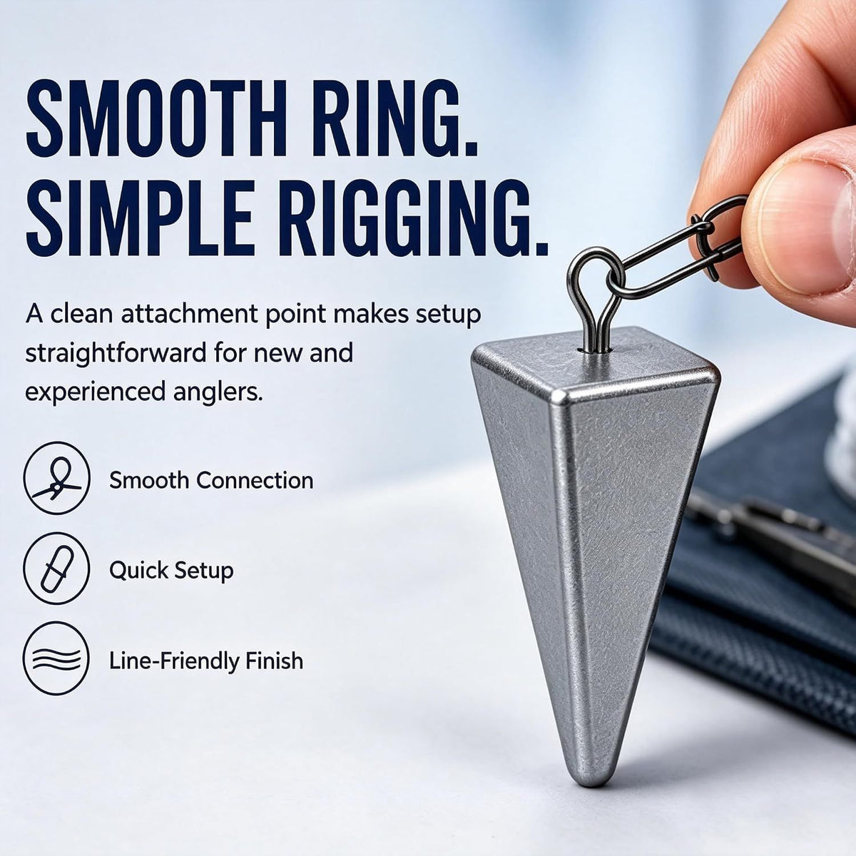 10 Pack Pyramid Fishing Sinkers, 28 g No Roll Triangle Weights for Surf, Beach, Pier and Ocean Saltwater Fishing Tackle