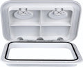 Rectangular Marine Deck Access Hatch with Lid, Boat Storage Inspection Hatch for Yachts, Kayaks and Compartments, White, 44 x 31.5 cm