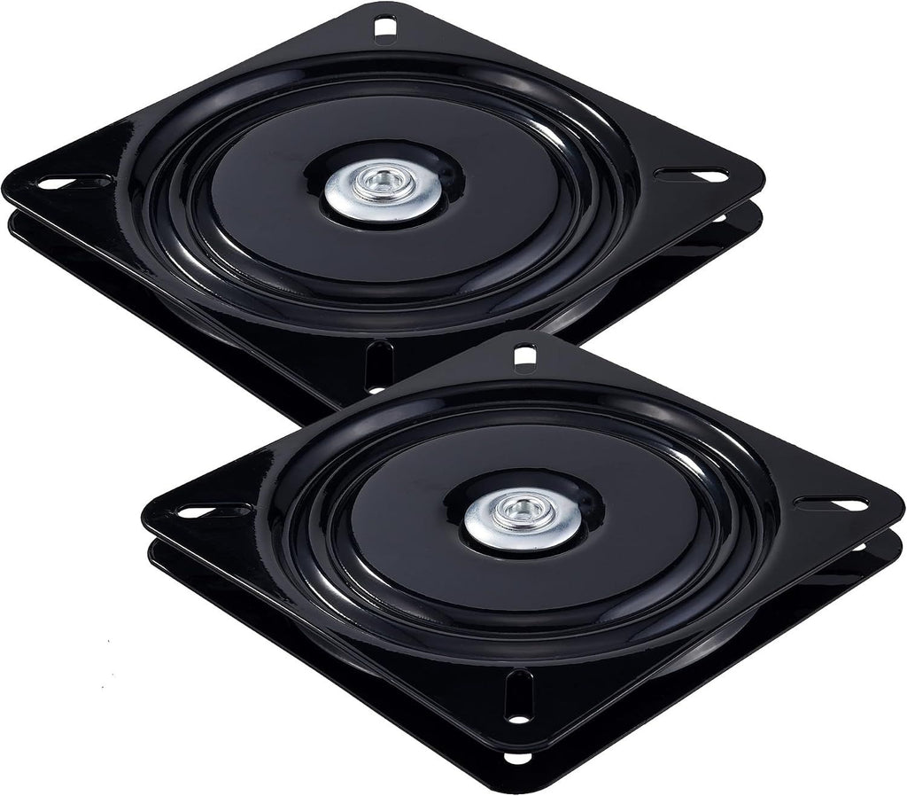 2 Pack 360 Degree Boat Seat Swivel Bases, Heavy Duty Flat Marine Pedestal Mount Replacements for Fishing Boats and Pontoons, Black, 15.2 cm