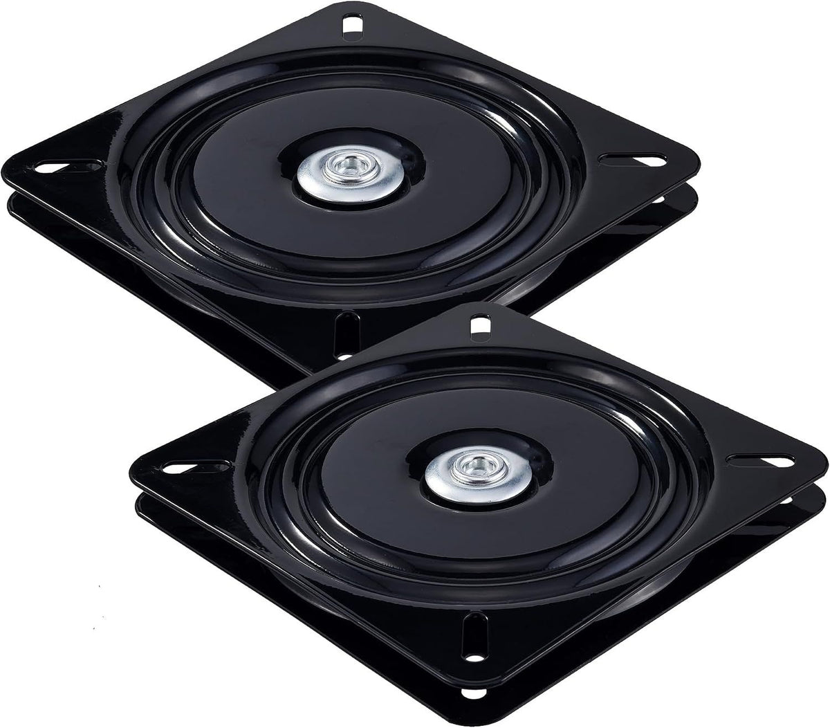 2 Pack 360 Degree Boat Seat Swivel Bases, Heavy Duty Flat Marine Pedestal Mount Replacements for Fishing Boats and Pontoons, Black, 15.2 cm