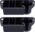 2‑Pack Marine Boat Caddy Storage Rack with Cup Holder, Multi‑Purpose Organiser for Pontoon, Kayak, Bass Boat and Fishing Tools, Black