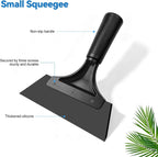 Small Squeegee, Window Tint Squeegee with Rubber Blade, Mini Squeegee with Non-Slip for Car, Shower Door, Mirror, Window, Black, 13 cm