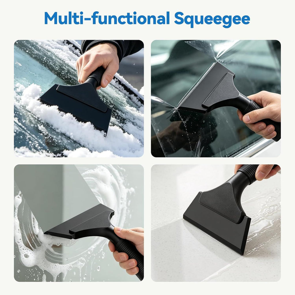 Small Squeegee, Window Tint Squeegee with Rubber Blade, Mini Squeegee with Non-Slip for Car, Shower Door, Mirror, Window, Black, 13 cm
