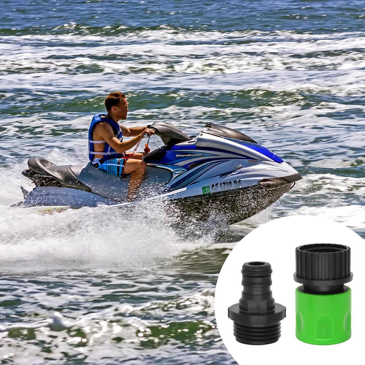 2 Pack Engine Flush Kits, Quick-Connect Motor Flushing Tools for Jet Boats and Watercraft Maintenance, Durable Marine Cleaning Accessories