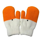 Yellow Winter Goose Design Fleece Lined Knitted Thermal Gloves, Cute Playful Pattern with Vibrant Color, Fun Warm Gift for Cycling Skiing and Everyday Use