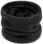 Thermal Neck Warmer, Fleece Scarf, Luxury Knitted Scarf, Cycling Scarf, for Cold Weather, Travel and Daily Winter Wear, Black