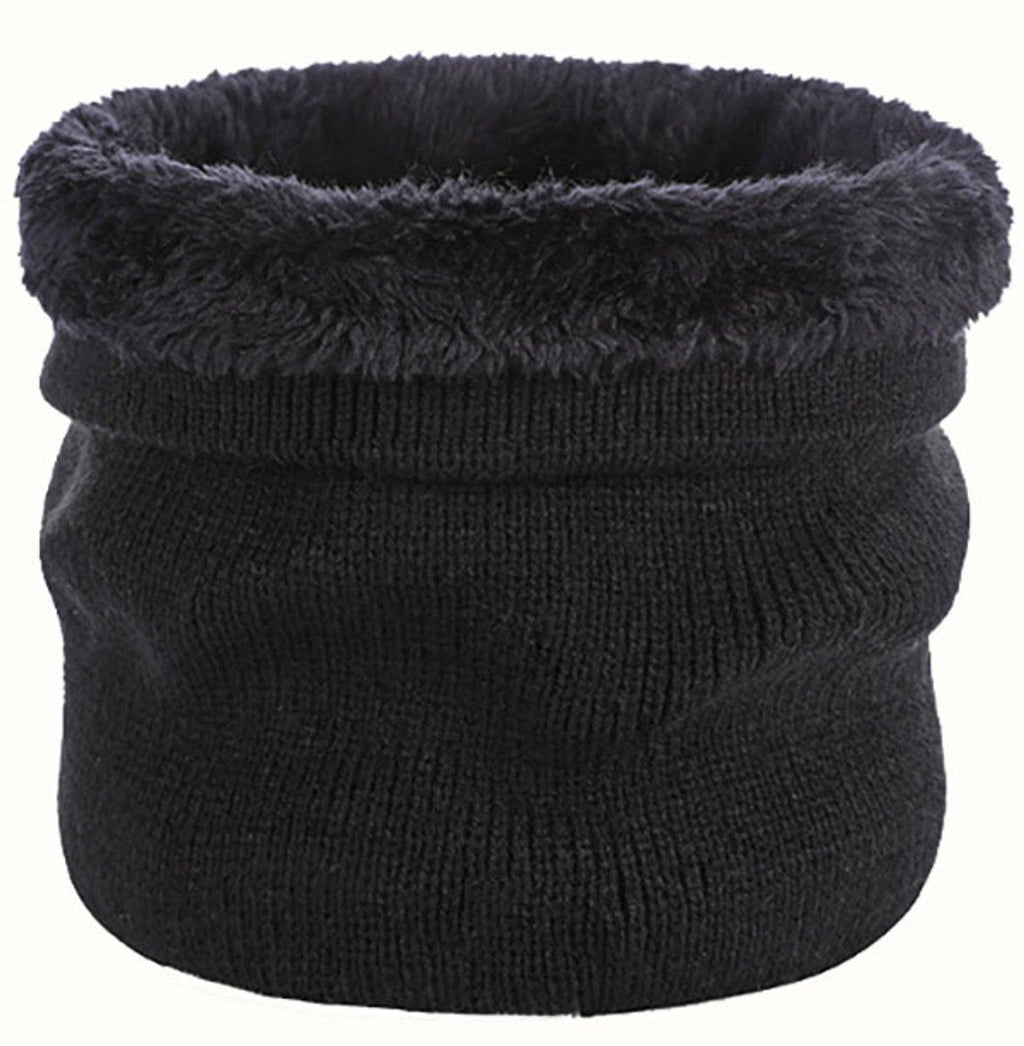 Thermal Neck Warmer, Fleece Scarf, Luxury Knitted Scarf, Cycling Scarf, for Cold Weather, Travel and Daily Winter Wear, Black