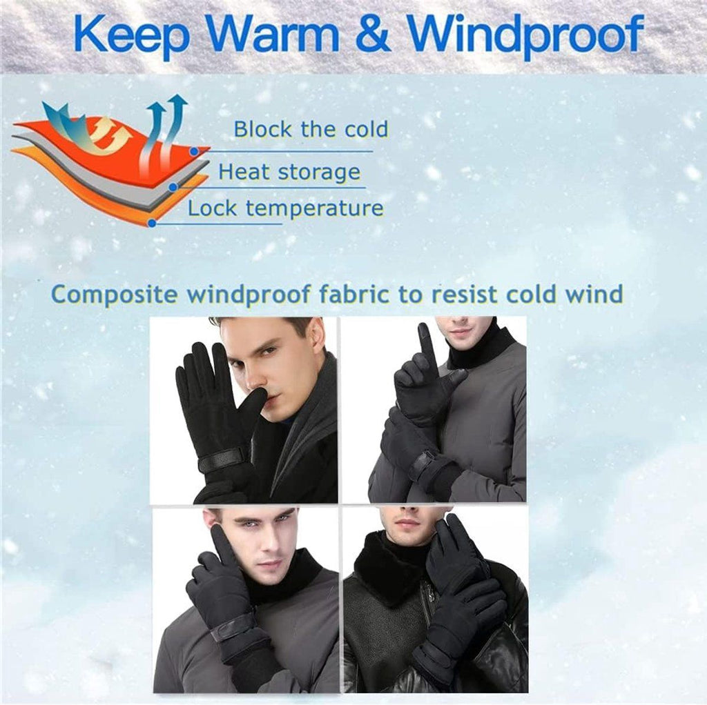 Gloves, Winter Gloves, Touchscreen Gloves, Cycling Gloves, Non-slip, for Cold Weather, Travel and Daily Winter Wear, Grey