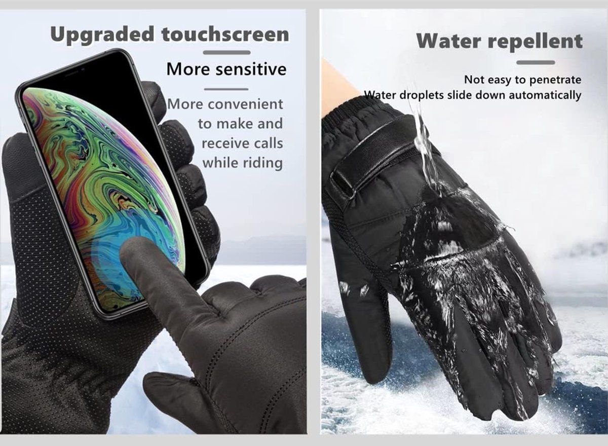 Gloves, Winter Gloves, Touchscreen Gloves, Cycling Gloves, Non-slip, for Cold Weather, Travel and Daily Winter Wear, Blue