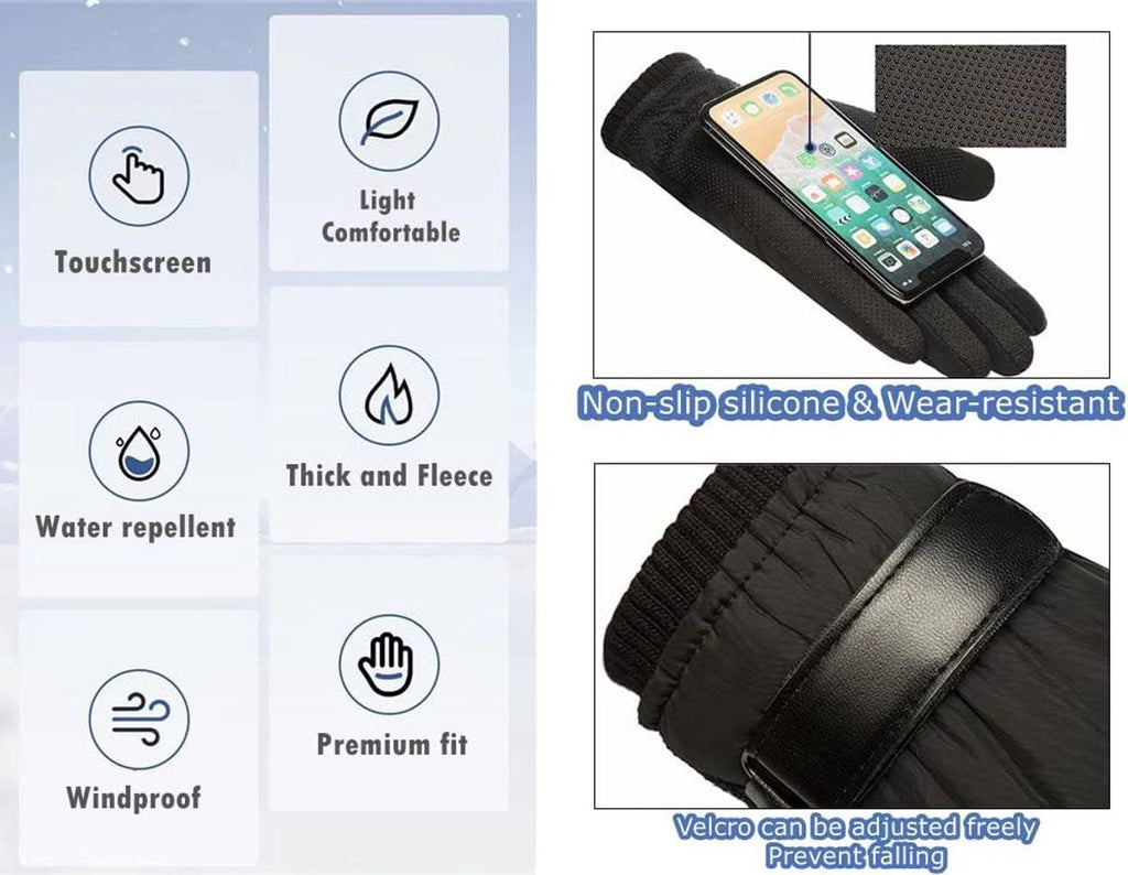 Gloves, Winter Gloves, Touchscreen Gloves, Cycling Gloves, Non-slip, for Cold Weather, Travel and Daily Winter Wear, Blue