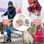 Children's Ski Gloves, Thick Warm Waterproof Windproof Winter Snow Gloves for Outdoor Cold Weather Wear, Size M, Pink