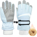 Children's Ski Gloves, Thick Warm Waterproof Windproof Winter Snow Gloves for Outdoor Cold Weather Wear, Size M, Blue