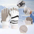 Kids Waterproof Ski Gloves, Windproof Winter Snow Gloves with Touchscreen Fingers for Girls Aged 9-10, Size L, White