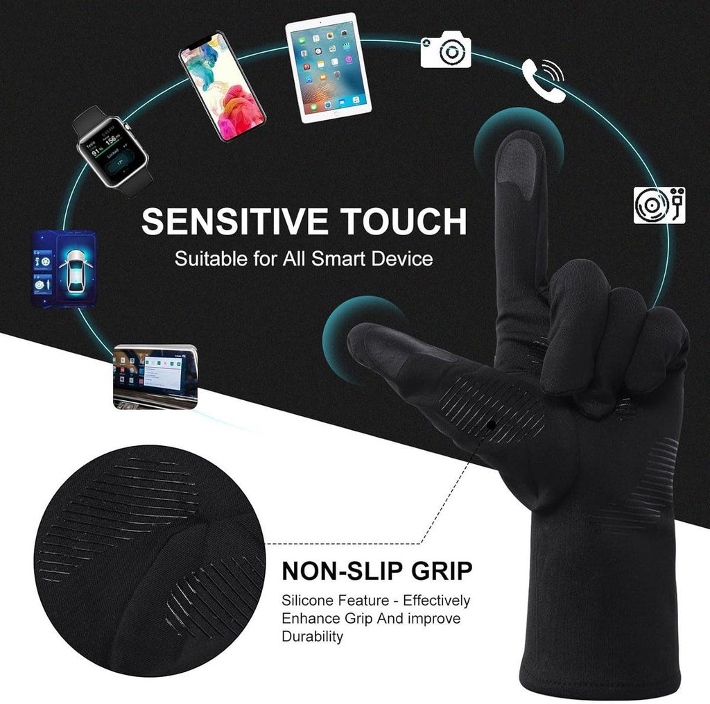 Winter Gloves, Winter Touchscreen Warm Gloves, Men's Lightweight Running Gloves Cold Weather Thermal Non-Slip Gloves, M
