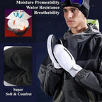 Warm Winter Ski Gloves, Waterproof Ski Mittens, Cotton-Lined Wrist Protector with Touchscreen Function, White Alphabet Graffiti