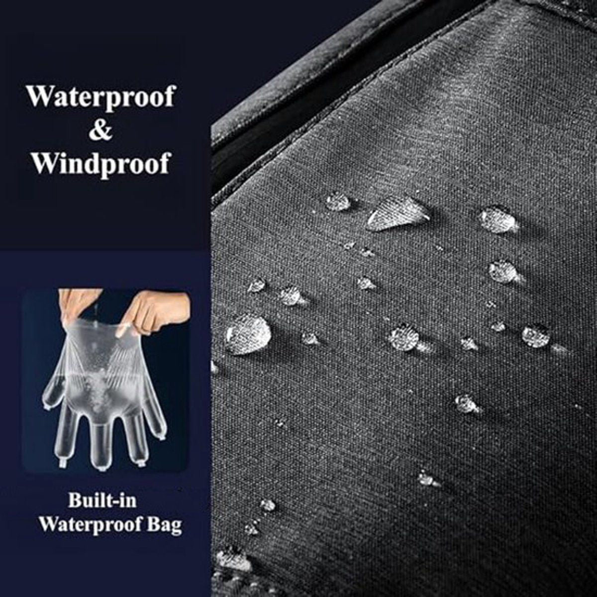 Warm Winter Ski Gloves, Waterproof Ski Mittens, Cotton-Lined Wrist Protector with Touchscreen Function, White Alphabet Graffiti
