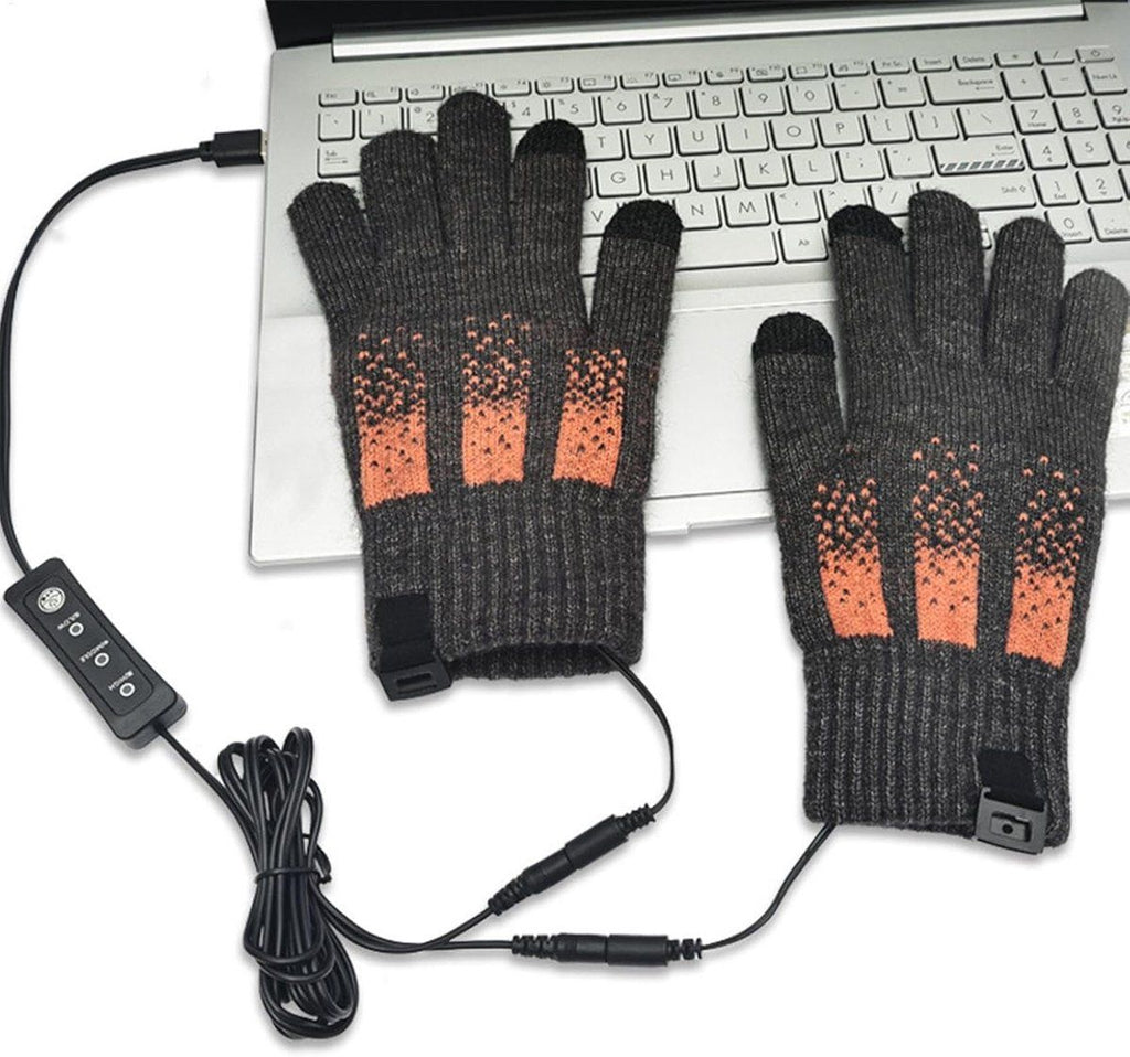 Heated Gloves, Electric Gloves, Winter Warm Cycling Gloves, Level 3 Warm Ski Gloves, 23 x 13 x 8 cm, USB, Grey