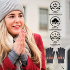 Heated Gloves, Electric Gloves, Winter Warm Cycling Gloves, Level 3 Warm Ski Gloves, 23 x 13 x 8 cm, USB, Grey