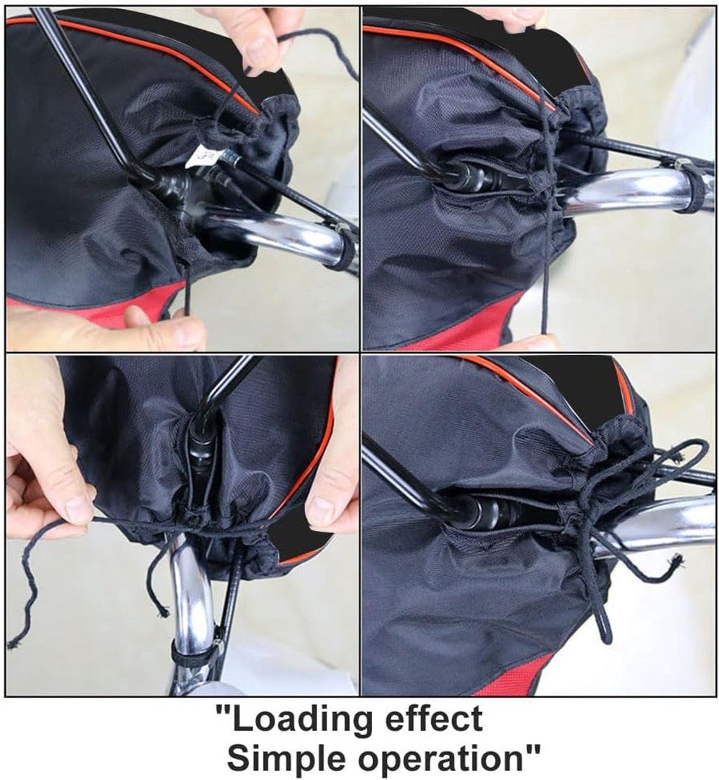 Cycling Gloves, Motorcycle Handlebar Gloves, Universal Motorcycle Handlebar Cover, Warm Cycling Gloves, Windproof and Warm, Black