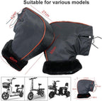 Cycling Gloves, Motorcycle Handlebar Gloves, Universal Motorcycle Handlebar Cover, Warm Cycling Gloves, Windproof and Warm, Black
