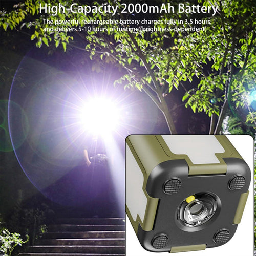 1 Pack Tent Lighting, Foldable LED Camping Lamp, Charging Cable Includes, 2000 mAh Battery with a Lifespan of up to 10 Hours