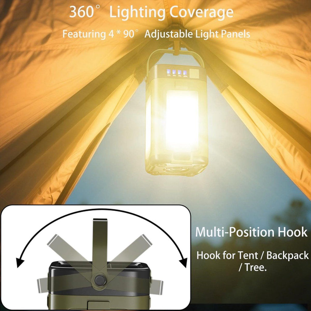 1 Pack Tent Lighting, Foldable LED Camping Lamp, Charging Cable Includes, 2000 mAh Battery with a Lifespan of up to 10 Hours