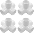 3/4 Inch 5 Way PVC Pipe Fittings, Furniture Grade Elbow Corner Connectors for DIY Greenhouse and Tent, White, 4 Pack