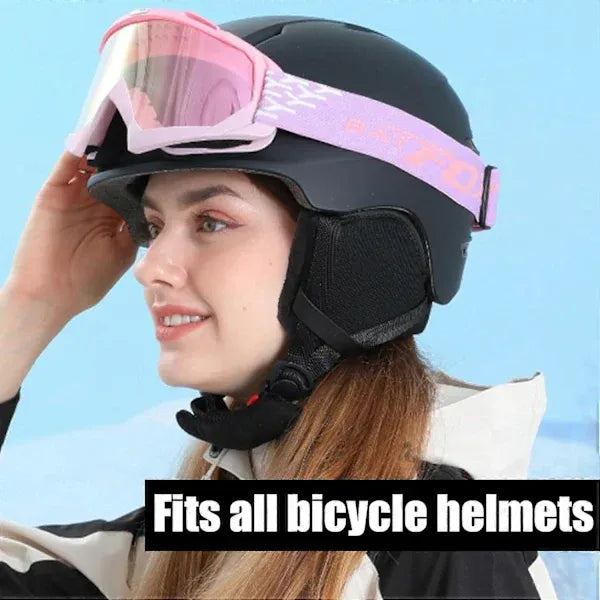 Practical High Performance Ear Warmers Bicycle Helmet, Earmuffs Wind, Fits All Helmets, Black, Excellent Performance