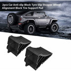 Long Lasting Premium Slip stopper, 2 pcs Car Anti-Slip tire blocks, Made of Plastic, Black Color, Easy Installation