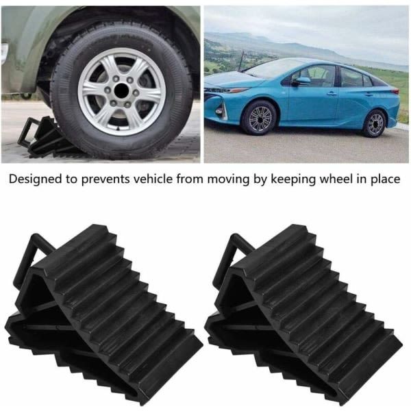 Long Lasting Premium Slip stopper, 2 pcs Car Anti-Slip tire blocks, Made of Plastic, Black Color, Easy Installation