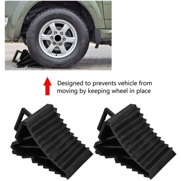 Long Lasting Premium Slip stopper, 2 pcs Car Anti-Slip tire blocks, Made of Plastic, Black Color, Easy Installation