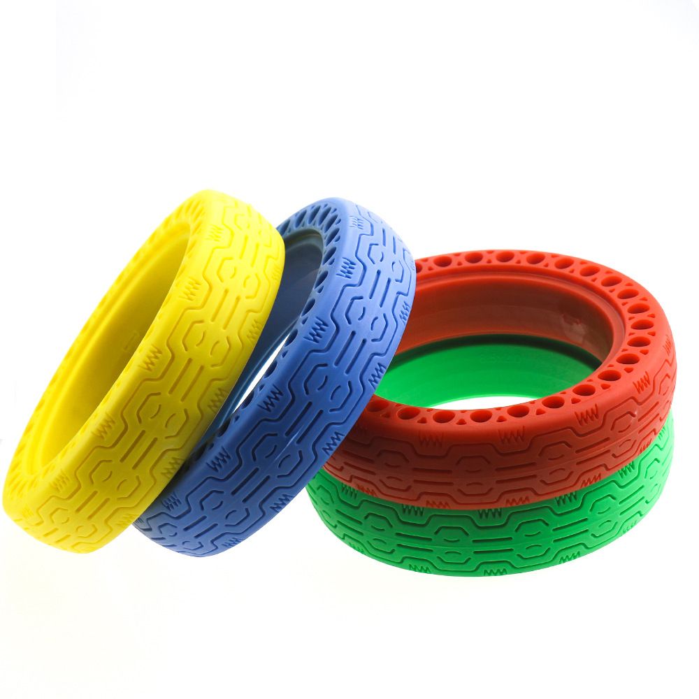 For Xiaomi electric scooter color solid tire multi-color honeycomb tire hollow air-free tire M365 explosion-proof solid tire, Replacement Part