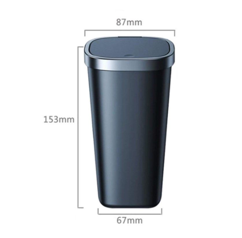 Compatible Black Car Trash Can with Lid, Small Cup Holder, Door Pocket, Trash Can for Car, Home, Office, Made of Silicone
