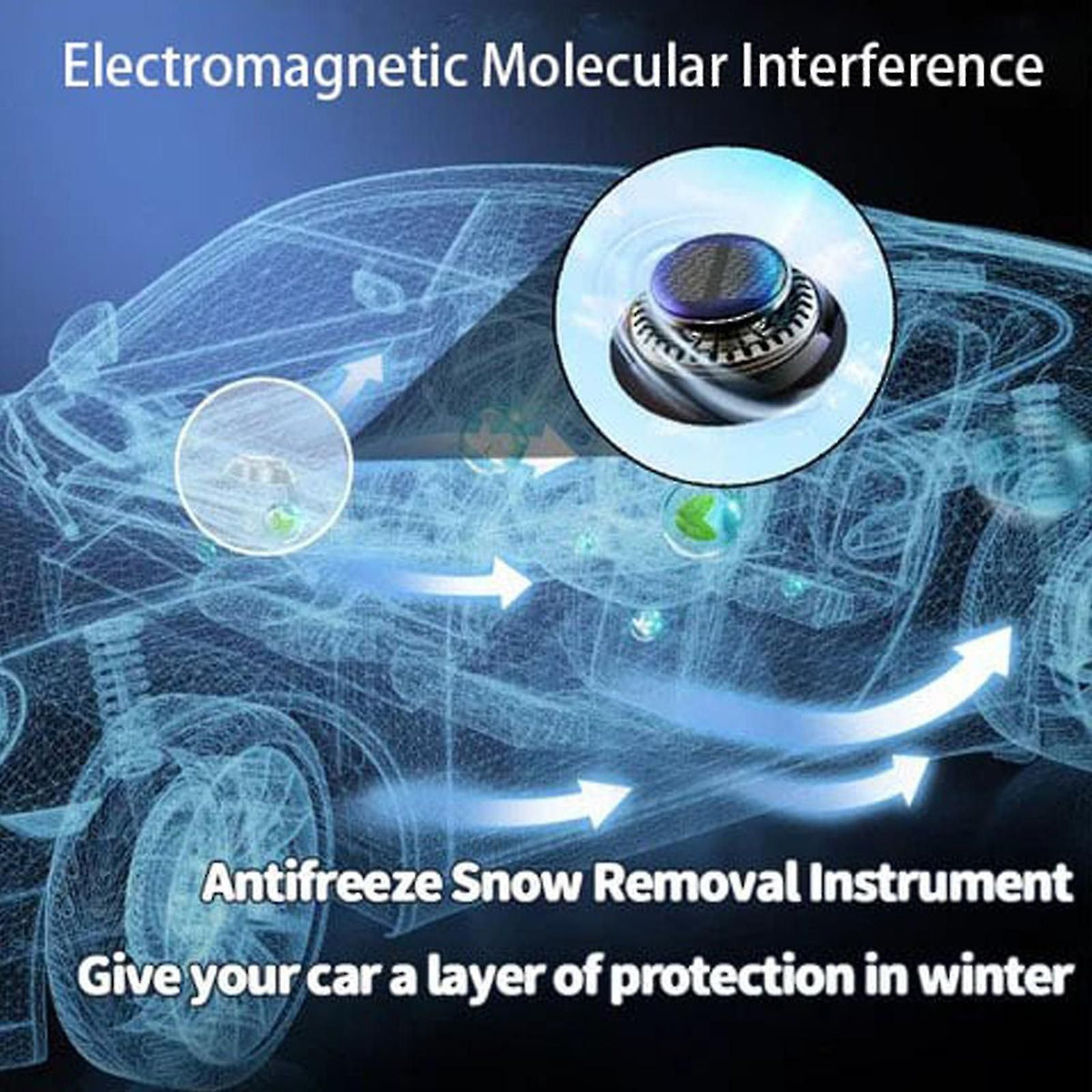 Compatible Electromagnetic Molecular Interference Antifreeze Snow Removal Instrument Car, 100% New, Made of Plastic, Black Color