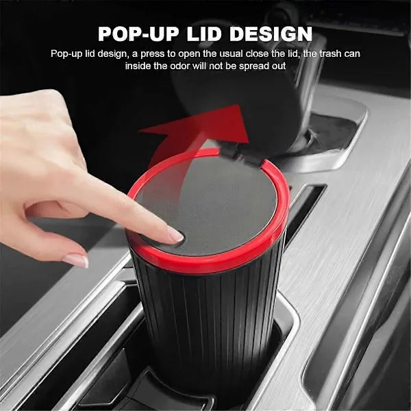 Pressure Type Car Trash Can with Lid, Waterproof Inner Container Replacement for  Car Cup Holder, Multifunctional Car, Made of Plastic