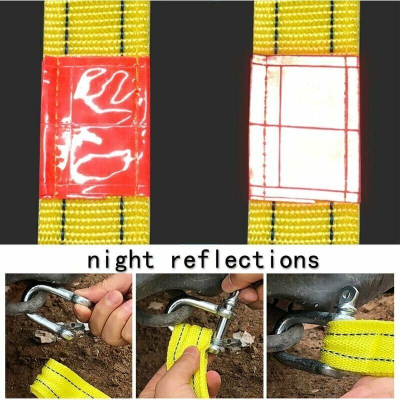 Heavy duty towing strap with two D-ring safety hooks for winch, 5 ton capacity and 5 m length..DEBUNS, Replacement Part