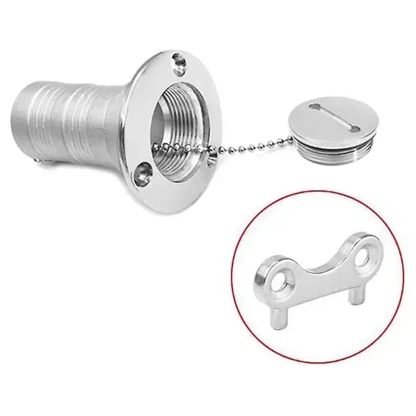 2 pcs Marine Boat Tank Cap Wrench Stainless Steel Gasoline Water Fuel Tank Filling Tool Marine Yacht Boat, Silver Color