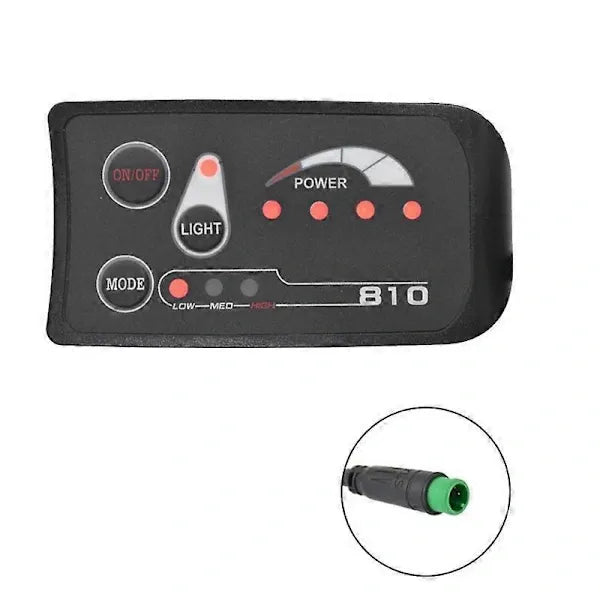S810 E-Bike Meter LED Display IP65 36V UART Compatible with Electric Bike Electric Bicycle Meter (36V) Black 5PIN, ABS + Plastic material, Black Color