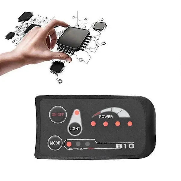 S810 E-Bike Meter LED Display IP65 36V UART Compatible with Electric Bike Electric Bicycle Meter (36V) Black 5PIN, ABS + Plastic material, Black Color