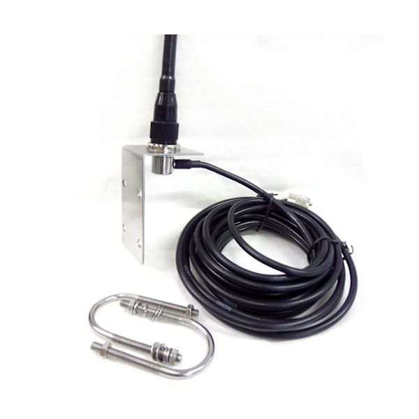 VHF Marine Antenna 156-163MHz Waterproof Rubber Mast Antenna With 5m Rg-58 Cable For Boat Sailboat Y, Stainless Steel + Rubber material