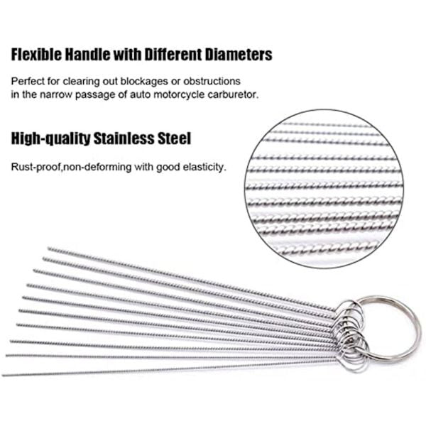 Carburetor Cleaning Kit Cleaning Needles Brushes Cleaning Tools, Stainless Steel + Steel material, car washing and detailing