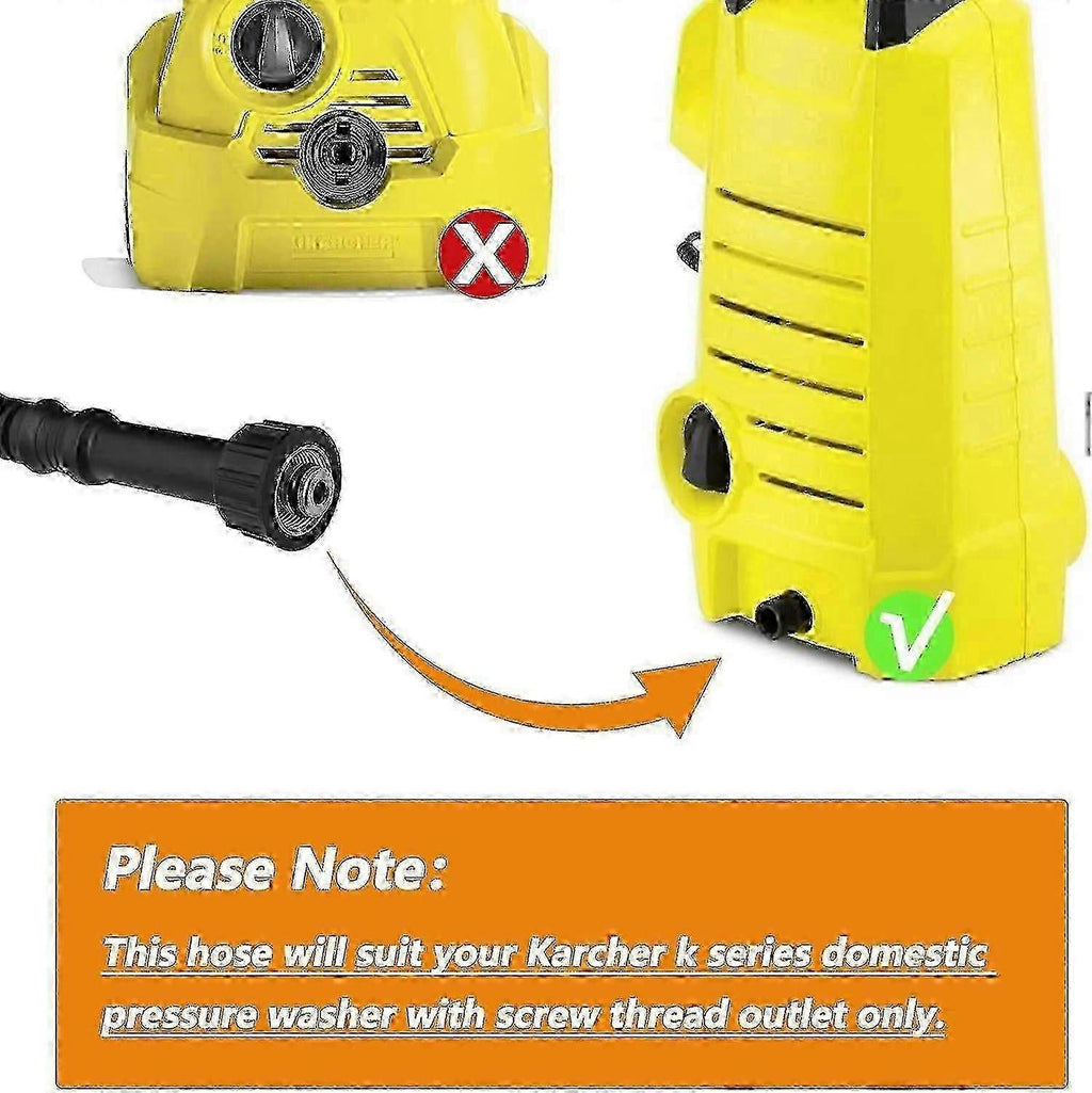 Karcher K2 Old Model High Pressure Washer Hose 6m med M22 14mm Connection 0905, Rubber material, car washing and detailing